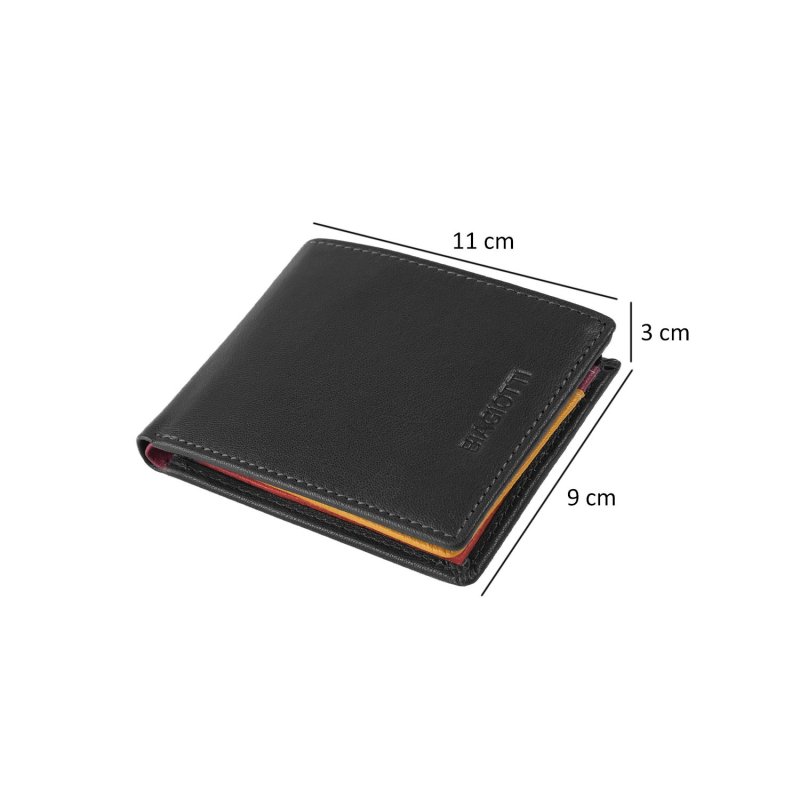 BIAGIOTTI Men's Wallet in Genuine Leather, No Coin Purse, Multicolor Interior, Gift Box — view 20