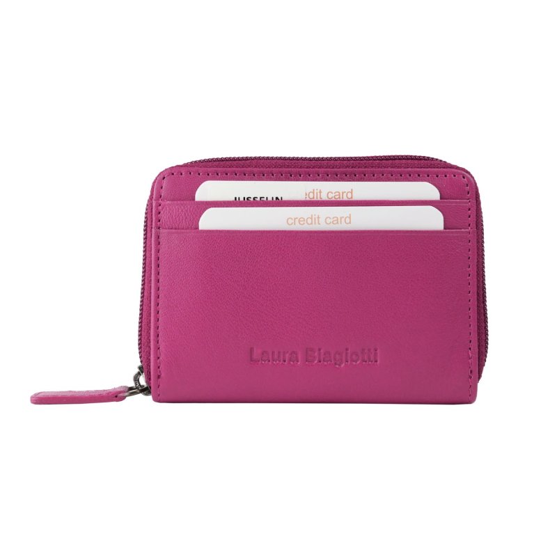 Laura Biagiotti, Small Women's Wallet in Genuine Leather with Multicolor Interior and Gift Box