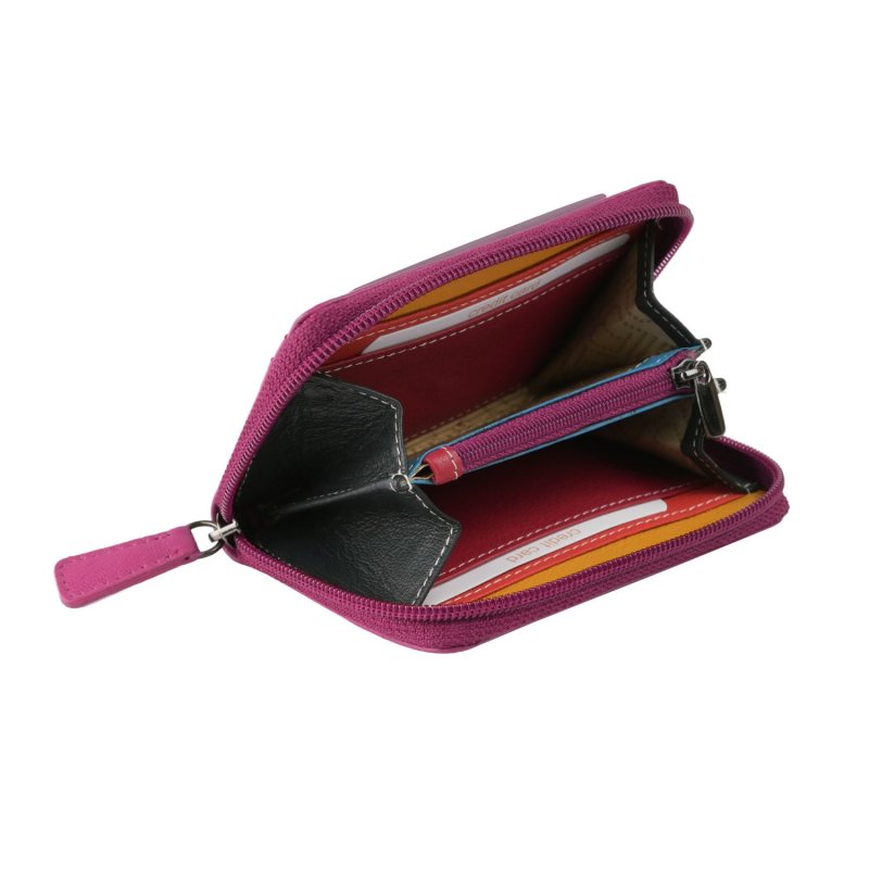 Laura Biagiotti, Cartera Mujer En Piel Auténtica, Pequeña Con Interior Multicolor Y Caja De Regalo — vista trasera