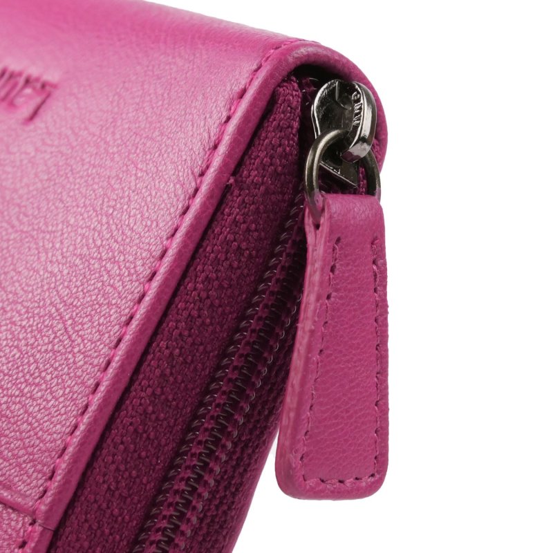 Laura Biagiotti Damen-Geldbörse aus Echtleder, Klein Mit Buntem Innenfutter Und Geschenkbox — Logo-Detail