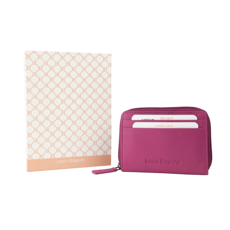 Laura Biagiotti, Small Women's Wallet in Genuine Leather with Multicolor Interior and Gift Box — view 8