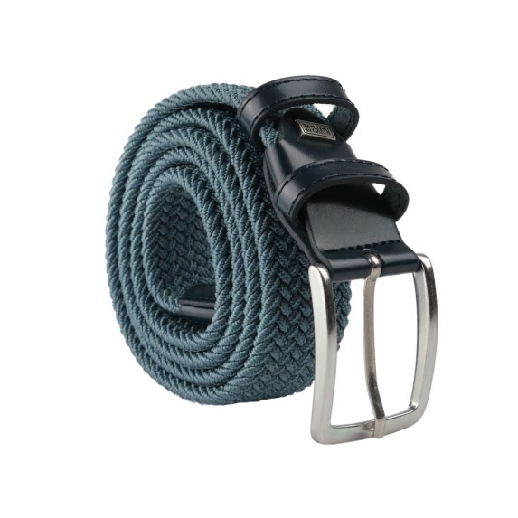 Navigare Cintura Elastica Intrecciata Made in Italy, Uomo e Donna, Con Inserti in Vera Pelle