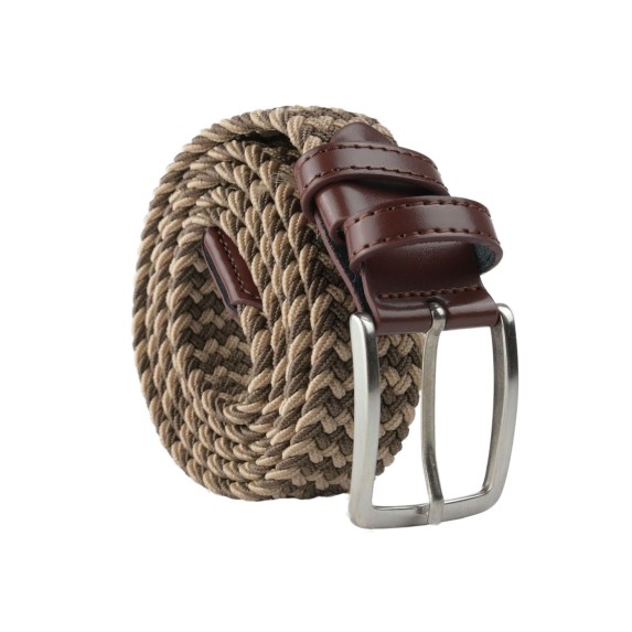 Navigare Cintura Elastica Intrecciata Made in Italy, Uomo e Donna, Con Inserti in Vera Pelle