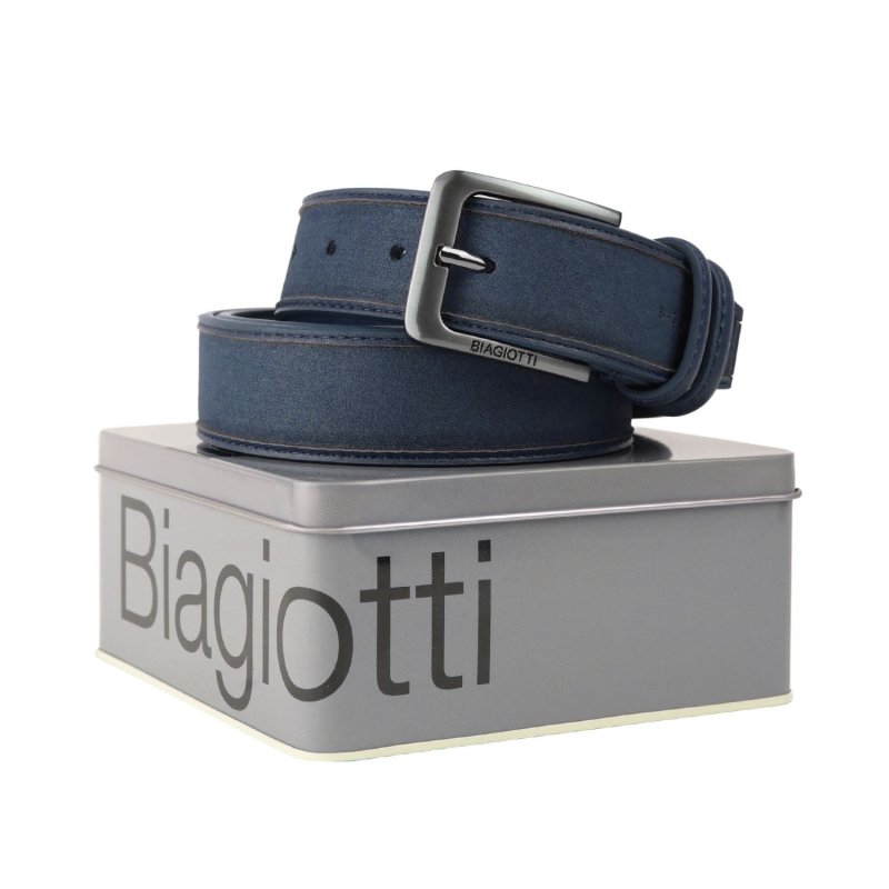 BIAGIOTTI Men's Belt, PU Exterior with Leather Lining, Can Be Shortened, Tin Gift Box 11 — view 9