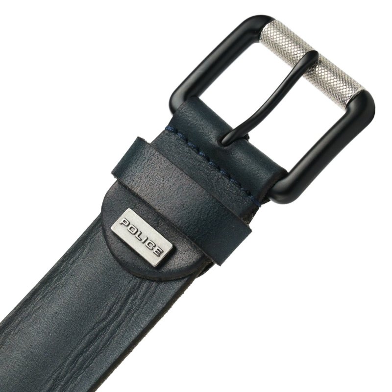Ceinture Homme Police en Cuir Véritable, Sportive, Haute de 4 cm, Raccourcissable, Sans Nickel — détail