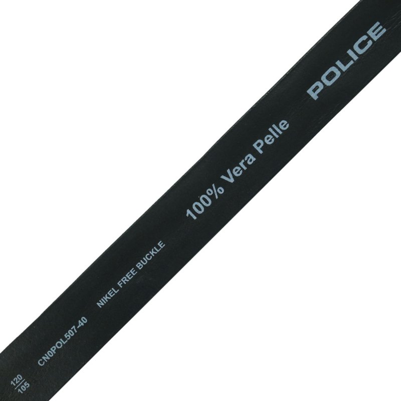 Ceinture Homme Police en Cuir Véritable, Sportive, Haute de 4 cm, Raccourcissable, Sans Nickel — intérieur