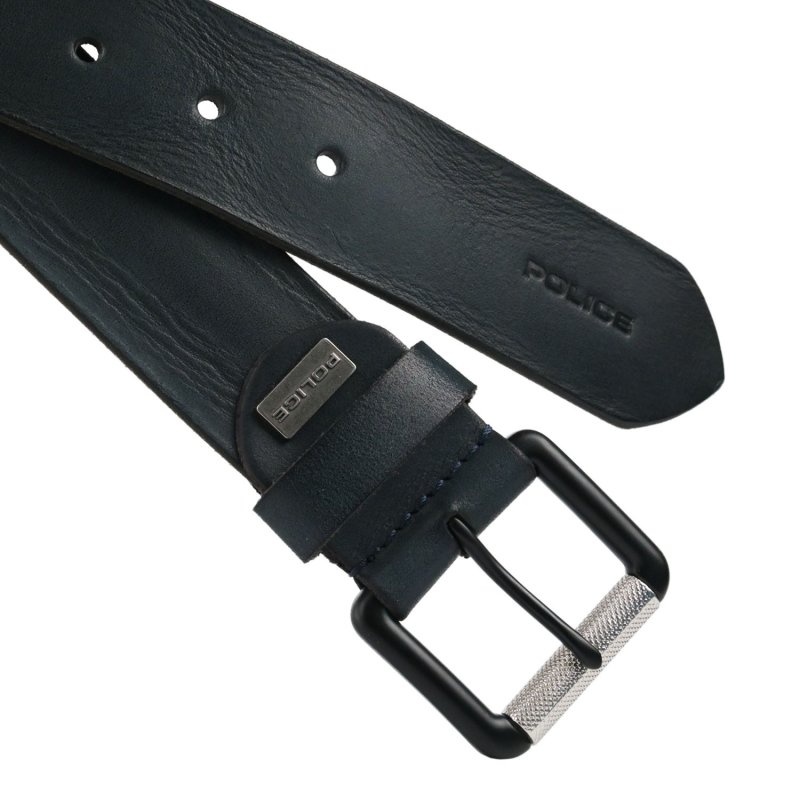 Ceinture Homme Police en Cuir Véritable, Sportive, Haute de 4 cm, Raccourcissable, Sans Nickel — vue 8
