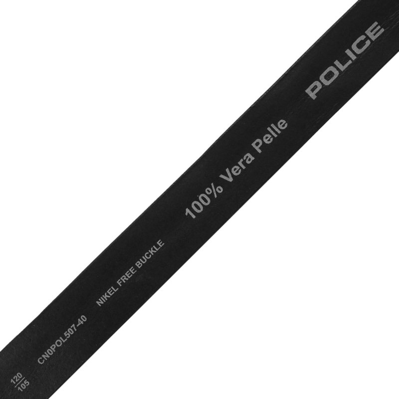 Police Men's Belt in Genuine Leather, Sporty, 4 cm High, Can Be Shortened, Nickel Free — view 12