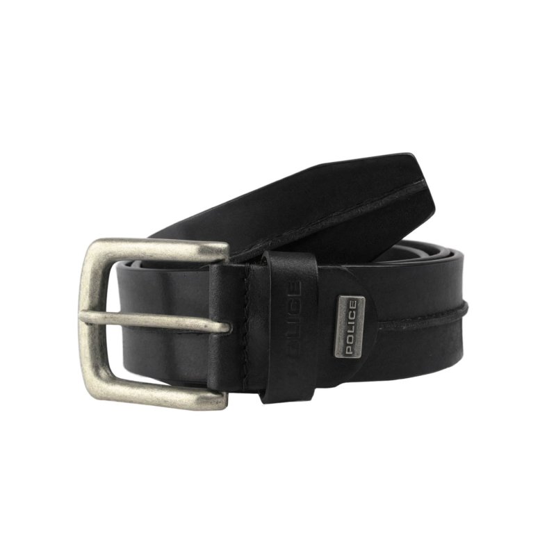 Police Men's Belt in Genuine Leather, Sporty, 4 cm High, Can Be Shortened, Nickel Free — view 9