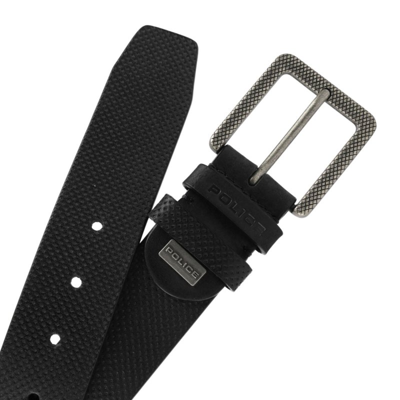 Ceinture Homme Police en Cuir Véritable, Sportive, Haute de 4 cm, Raccourcissable, Sans Nickel — vue 8