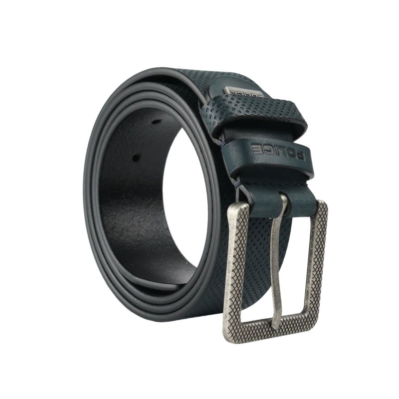 Police Men's Belt in Genuine Leather, Sporty, 4 cm High, Can Be Shortened, Nickel Free — view 10