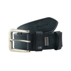 Police Men's Belt in Genuine Leather, Sporty, 4 cm High, Can Be Shortened, Nickel Free