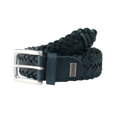 Cinturón Police Hombre de Piel Auténtica, Trenzado, Alto 3,5 cm, Acortable, Sin Níquel