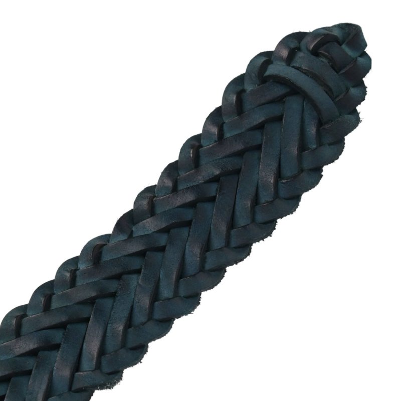 Police Men's Belt in Genuine Leather, Woven, 3.5 cm High, Can Be Shortened, Nickel Free — detail