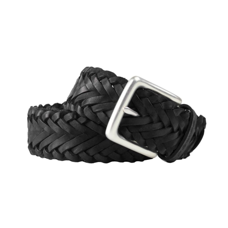 Police Men's Belt in Genuine Leather, Woven, 3.5 cm High, Can Be Shortened, Nickel Free — view 11