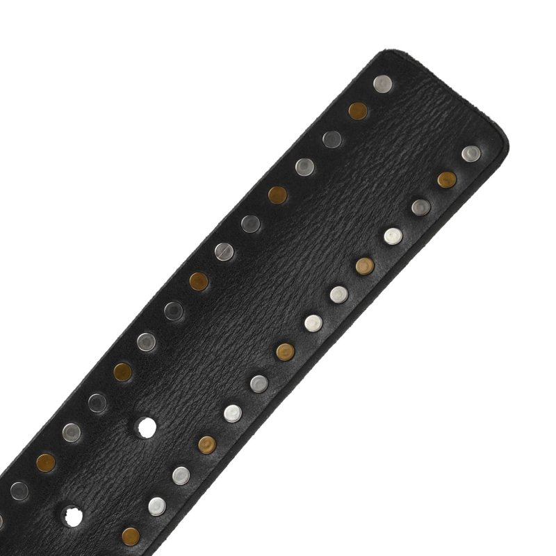 Police Men's Belt In Genuine Leather, Studded, 4 cm High, Shortenable, Nickel Free — view 13