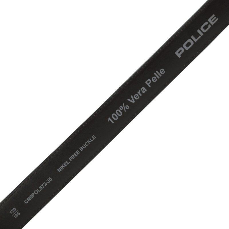 Police Men's Belt In Genuine Leather, 3.5 cm High, Shortenable, Classic, Nickel Free — view 7