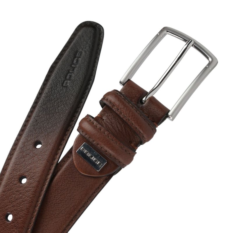 Ceinture Homme Police en Cuir Véritable, Haute de 3,5 cm, Raccourcissable, Classique, Sans Nickel — vue 22