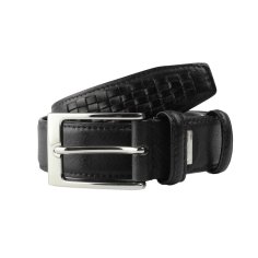 Police Herrengürtel aus echtem Leder, 3,5 cm hoch, kürzbar, klassisch, nickelfrei 2