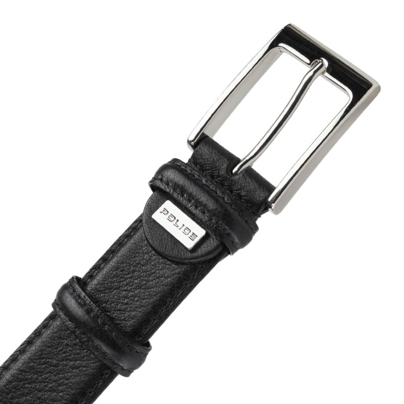 Ceinture Homme Police en Cuir Véritable, Haute de 3,5 cm, Raccourcissable, Classique, Sans Nickel — vue 12