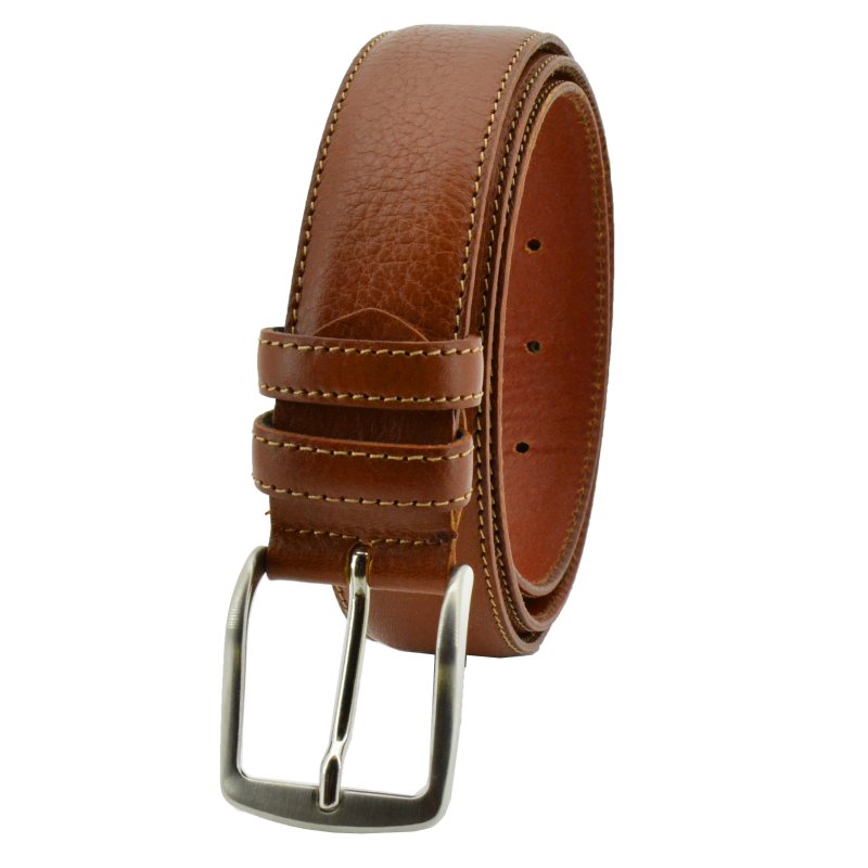 Conte Massimo Men's Belt in Genuine Leather With Stitching, Can Be Shortened, 3.5cm High — view 16