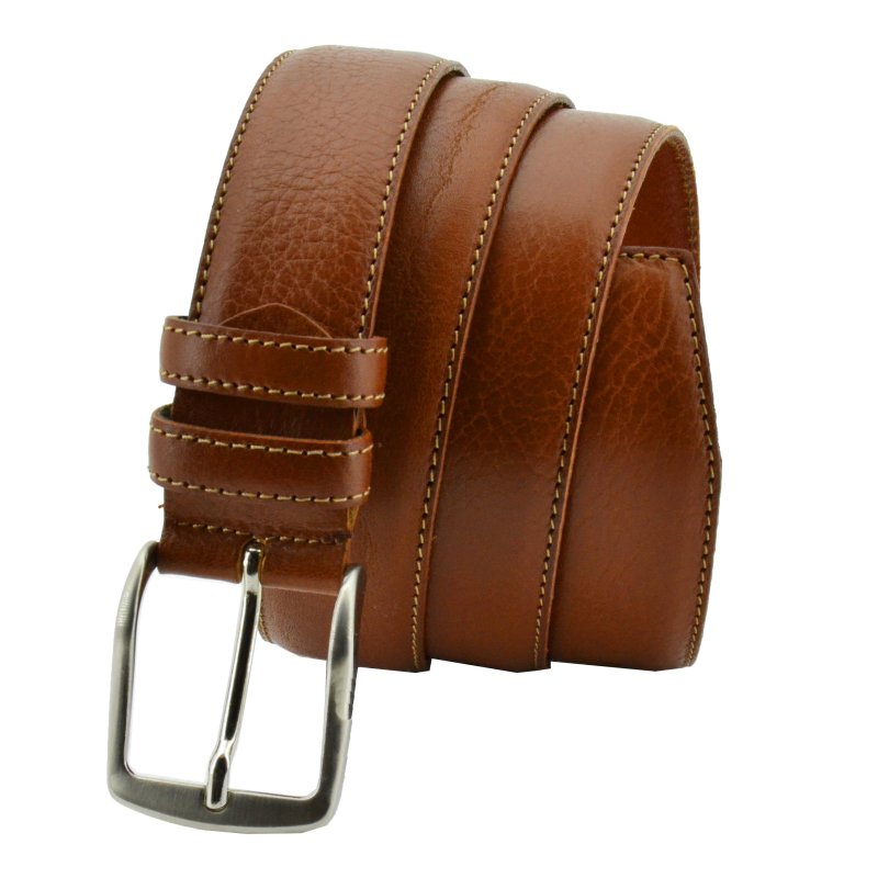 Conte Massimo Herrengürtel aus Echtem Leder mit Nähten, Kürzbar, Höhe 3,5cm — Ansicht 17
