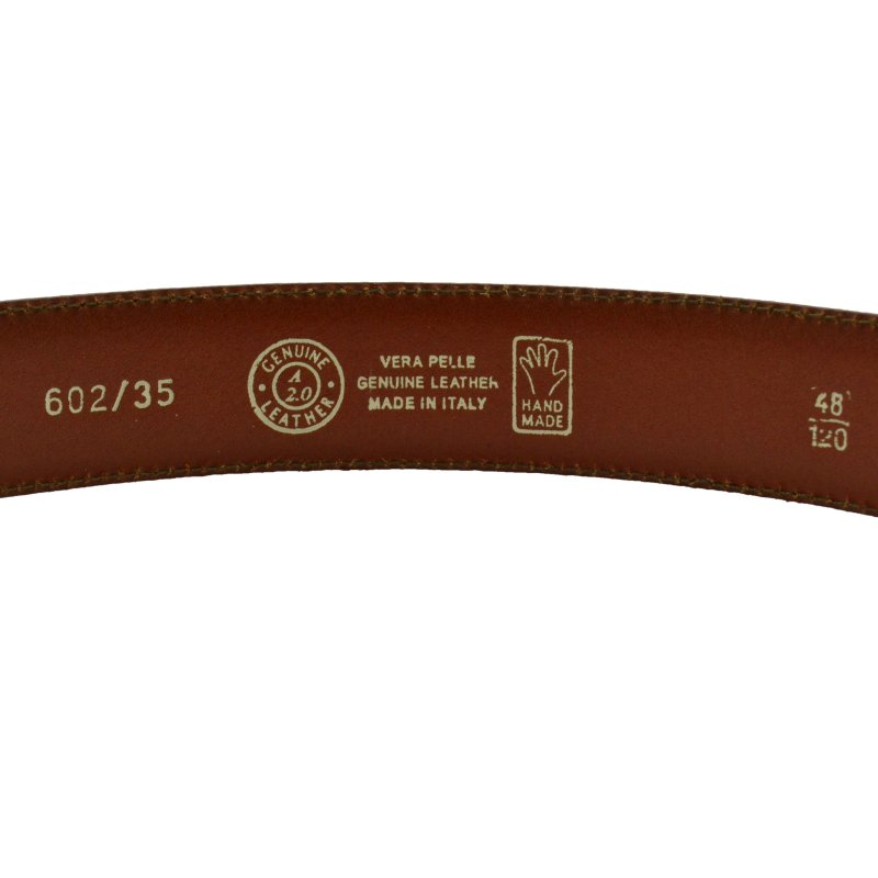 Conte Massimo Men's Belt in Genuine Leather With Stitching, Can Be Shortened, 3.5cm High — view 18