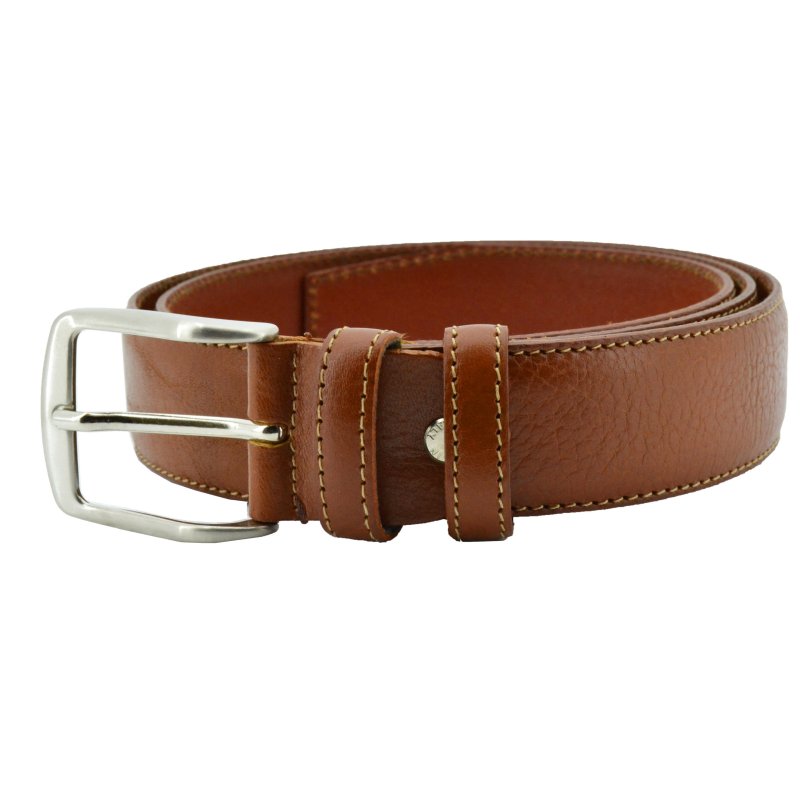 Conte Massimo Men's Belt in Genuine Leather With Stitching, Can Be Shortened, 3.5cm High — view 19
