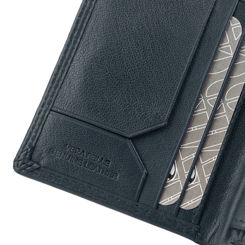 CHARRO Vertikale Brieftasche aus echtem Leder für Damen und Herren, Schmal mit Münzfach und Geschenkbox 48 — Ansicht 37