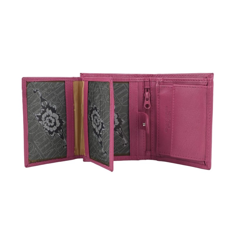 CHARRO Vertical Genuine Leather Wallet for Men and Women, Slim With Coin Purse and Gift Box 82 — back view