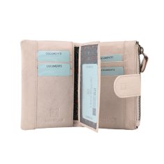 Laura Biagiotti Women's Genuine Leather Wallet, Perforated with Geometric Floral Pattern, Compact, With Box 2