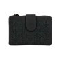 Laura Biagiotti Cartera Mujer En Piel Auténtica, Calada Con Motivo Geométrico Floral, Compacta, Con Caja — vista 9