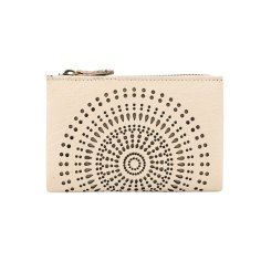 Laura Biagiotti Women's Genuine Leather Wallet, Perforated with Geometric Pattern, Small and Compact, With Box