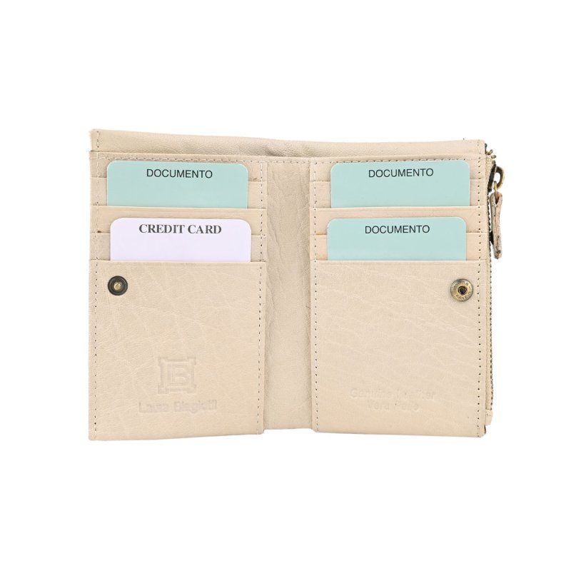 Laura Biagiotti Women's Genuine Leather Wallet, Perforated with Geometric Pattern, Small and Compact, With Box — front view