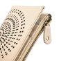 Laura Biagiotti Women's Genuine Leather Wallet, Perforated with Geometric Pattern, Small and Compact, With Box — detail