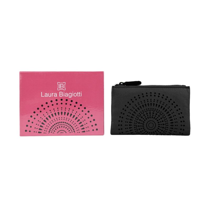 Laura Biagiotti Women's Genuine Leather Wallet, Perforated with Geometric Pattern, Small and Compact, With Box — view 16
