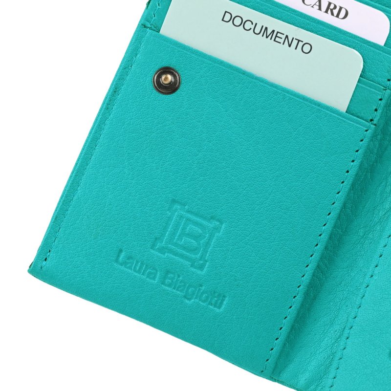 Laura Biagiotti Women's Genuine Leather Wallet, Perforated with Geometric Pattern, Small and Compact, With Box — view 22