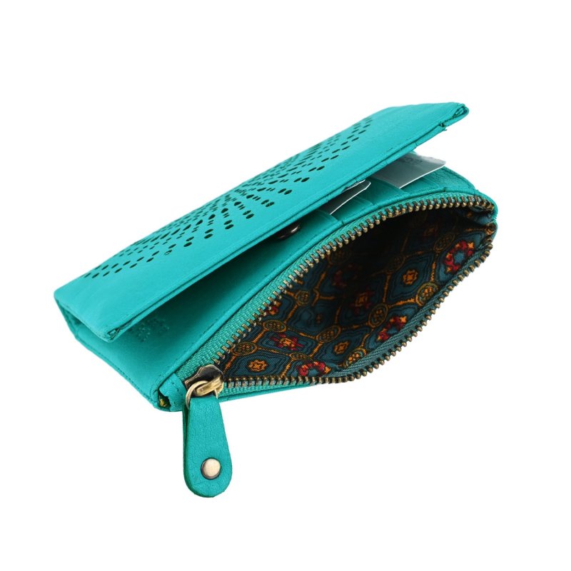 Laura Biagiotti Women's Genuine Leather Wallet, Perforated with Geometric Pattern, Small and Compact, With Box — view 19