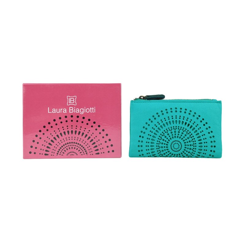 Laura Biagiotti Women's Genuine Leather Wallet, Perforated with Geometric Pattern, Small and Compact, With Box — view 24