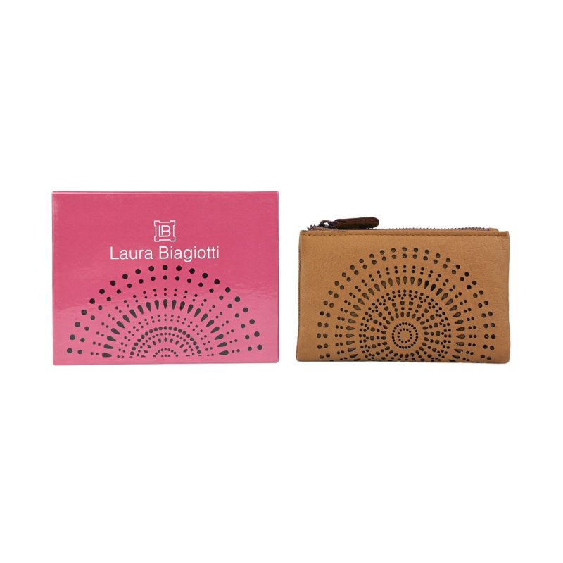 Laura Biagiotti Women's Genuine Leather Wallet, Perforated with Geometric Pattern, Small and Compact, With Box — view 32