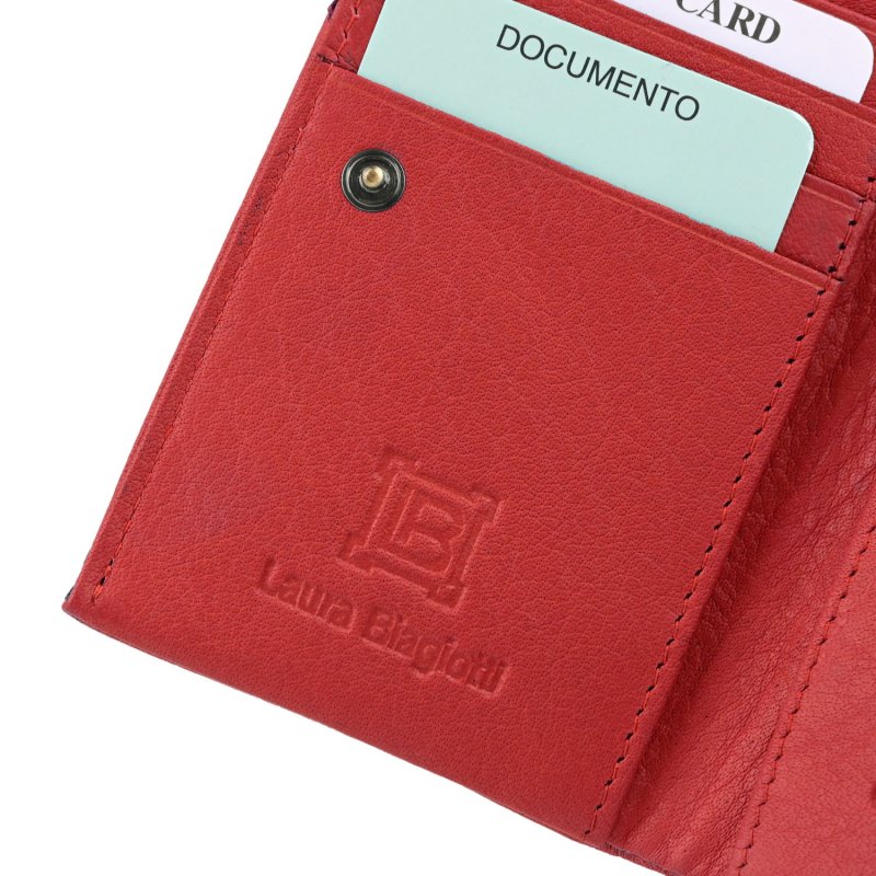 Laura Biagiotti Portefeuille Femme en Cuir Véritable, Ajouré à Motif Géométrique, Petit et Compact, Avec Boîte — vue 62