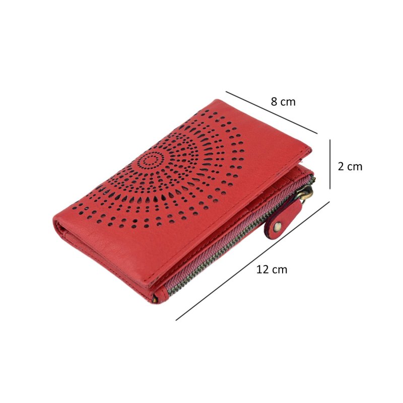 Laura Biagiotti Women's Genuine Leather Wallet, Perforated with Geometric Pattern, Small and Compact, With Box — view 60