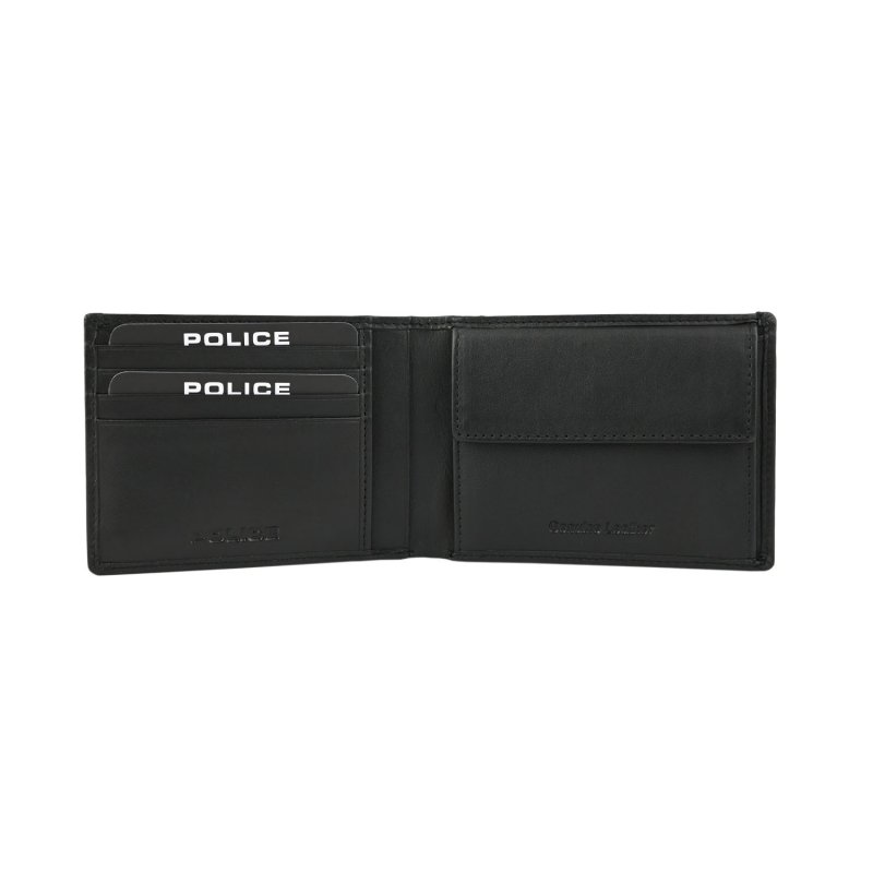 Police Coffret Cadeau Homme, Portefeuille et Ceinture Réversible, en Cuir Véritable — détail
