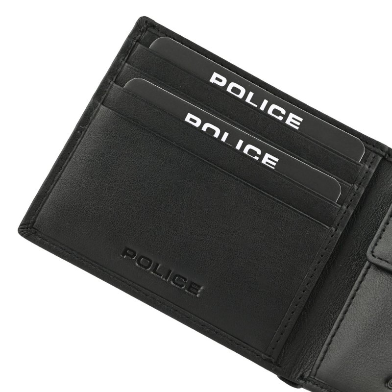 Police Men's Gift Box, Genuine Leather Wallet and Ballpoint Pen — detail