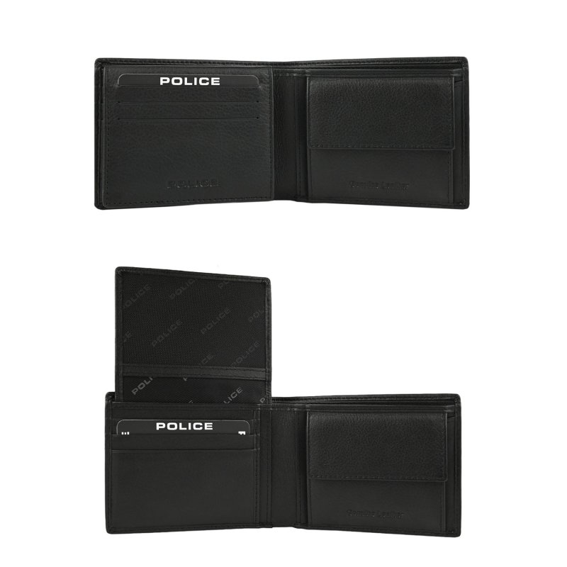 Police Coffret Cadeau Homme, Portefeuille et Ceinture Réversible, en Cuir Véritable — vue arrière