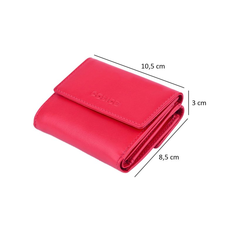 Police Women's Genuine Leather Wallet, Small and Slim, with Card Holder and Coin Pocket, with Box 59 — detail