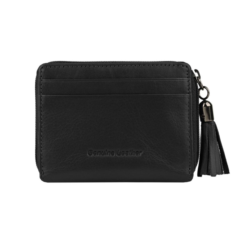 Police Women's Genuine Leather Wallet, Small and Slim, with Card Holder and Coin Pocket, with Box 61 — back view