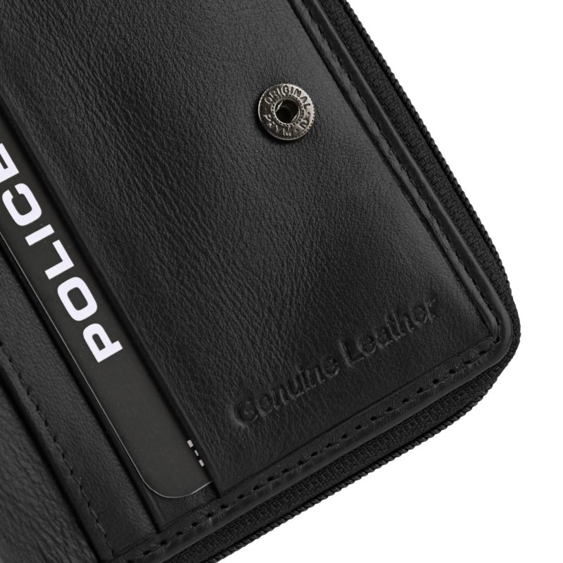 Police Women's Genuine Leather Wallet, Small and Slim, with Card Holder and Coin Pocket, with Box 62 — detail