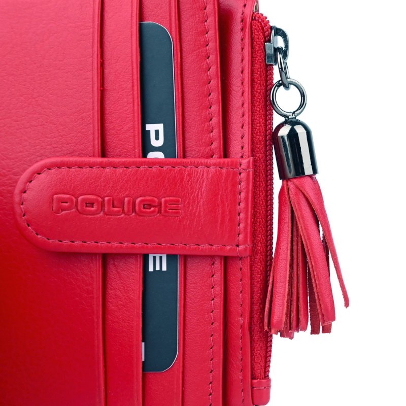 Police Cartera Mujer de Piel Auténtica, Pequeña y Fina, Con Tarjetero y Monedero, Con Caja 65 — vista 15