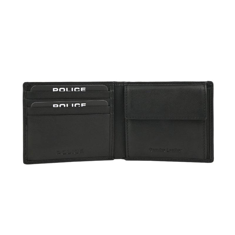 Police Men's Genuine Leather Wallet, Slim with Coin Purse, Card Holder and Gift Box 81 — front view